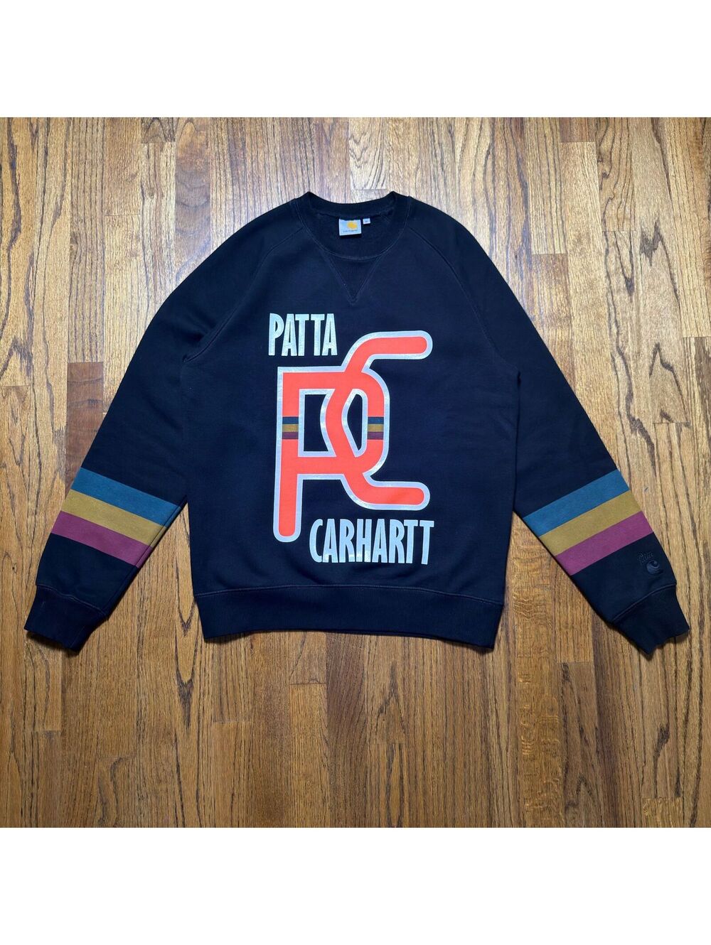 2016 Patta x Carhartt WIP Logo Crewneck Sweatshirt Black • M